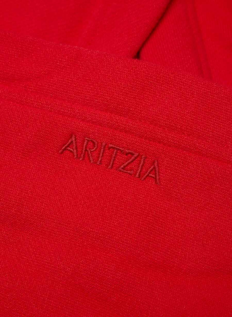 cozy sweatfleece mega raglan hoodie flashing red