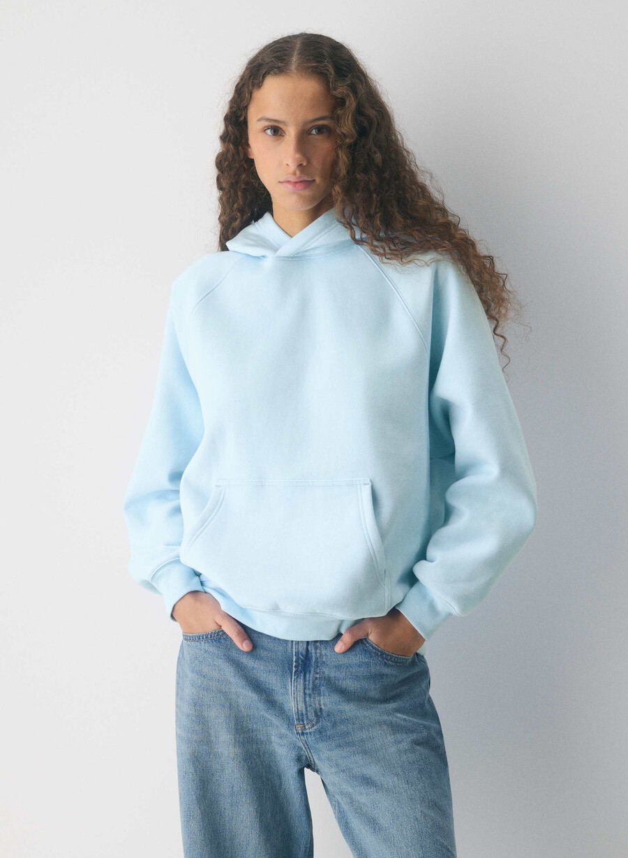 cozy sweatfleece mega raglan hoodie villa blue