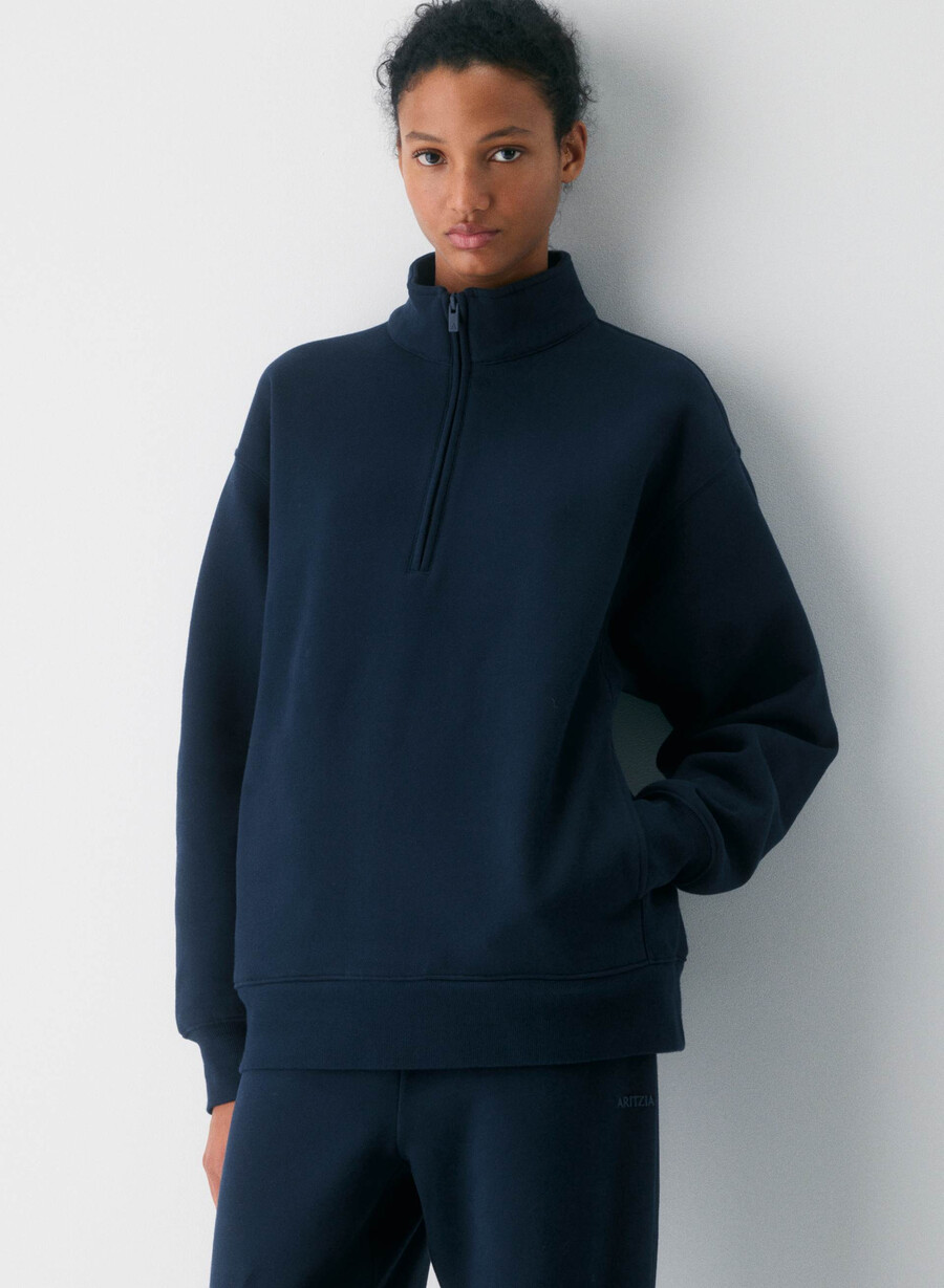 cozy sweatfleece boyfriend 12 zip admiral