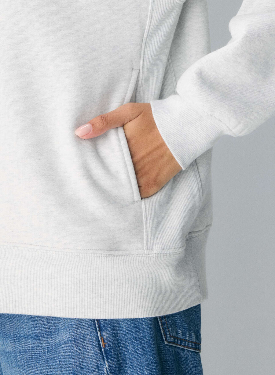 cozy sweatfleece boyfriend 12 zip heather cloud white
