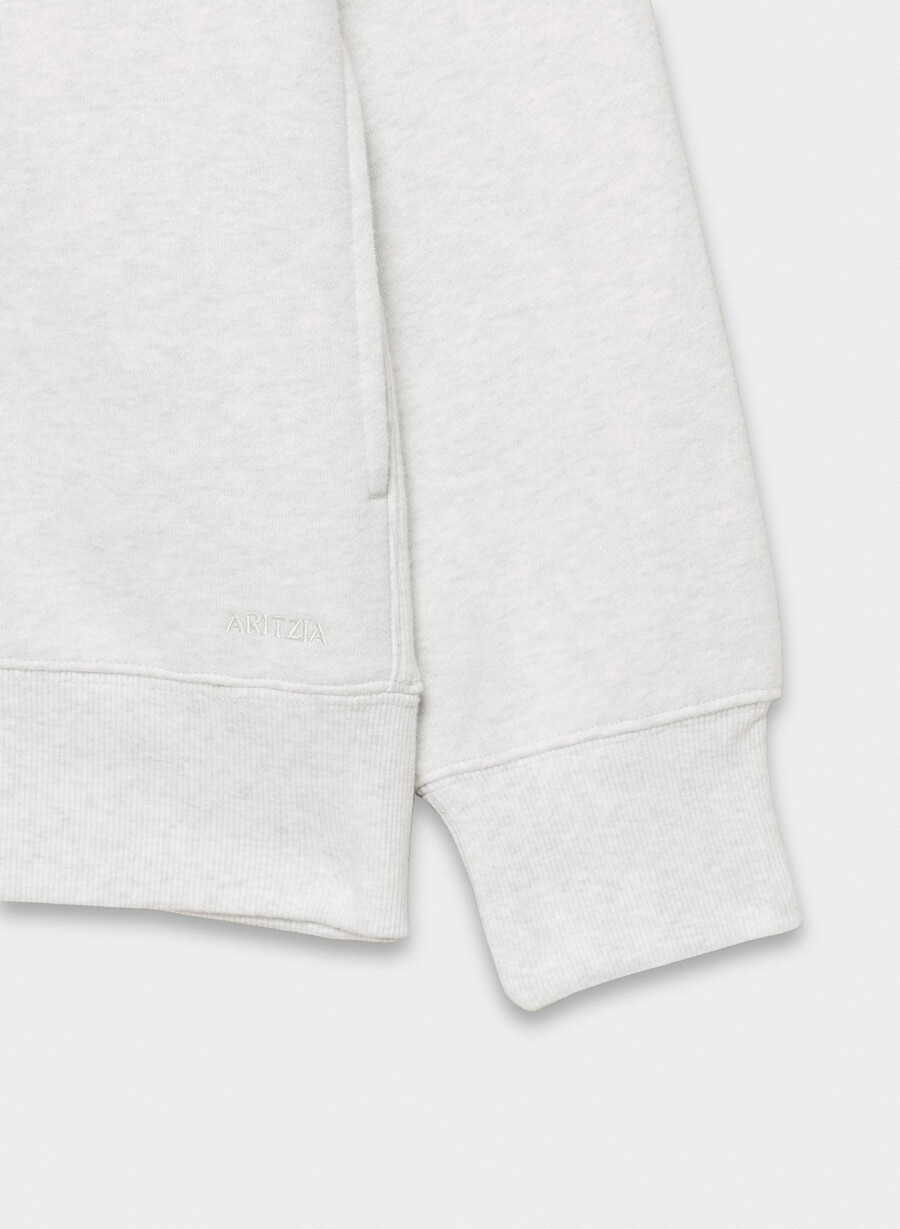 cozy sweatfleece boyfriend 12 zip heather cloud white