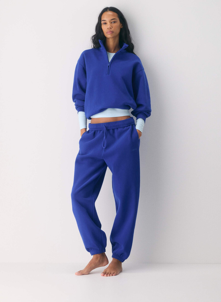 cozy sweatfleece boyfriend 12 zip ablaze blue