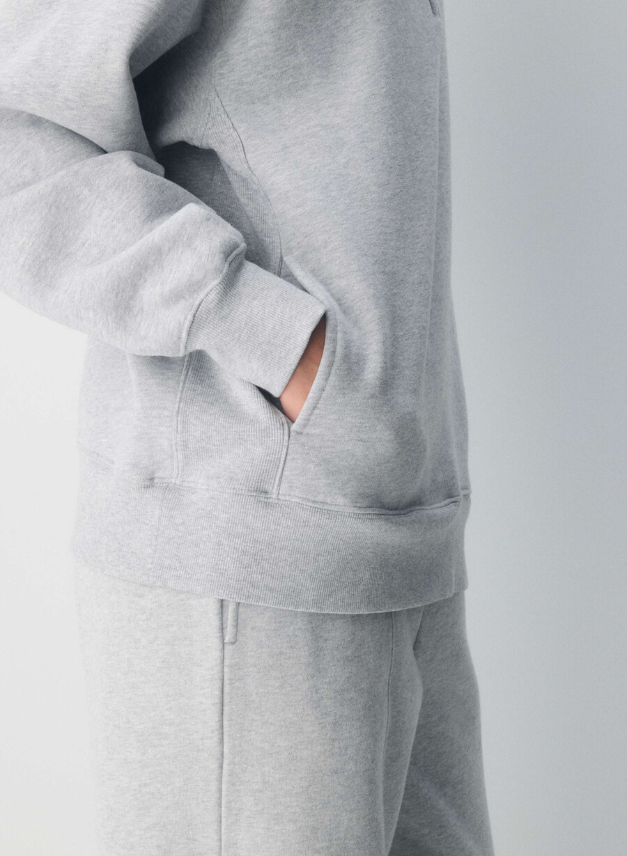 cozy sweatfleece boyfriend 12 zip heather chrome