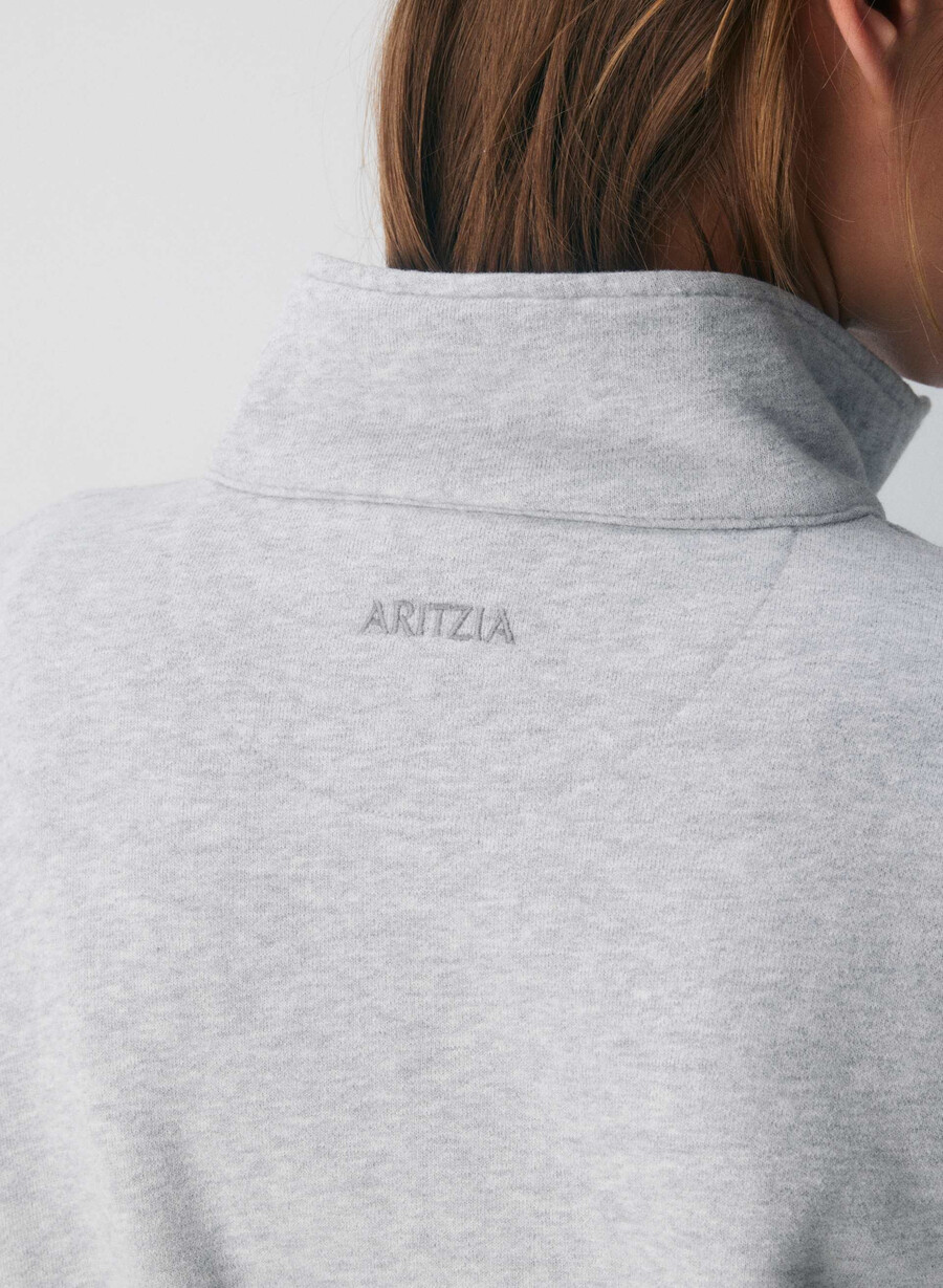 cozy sweatfleece boyfriend 12 zip heather chrome
