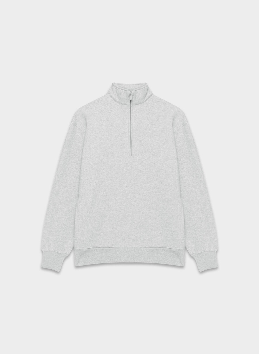 cozy sweatfleece boyfriend 12 zip heather chrome