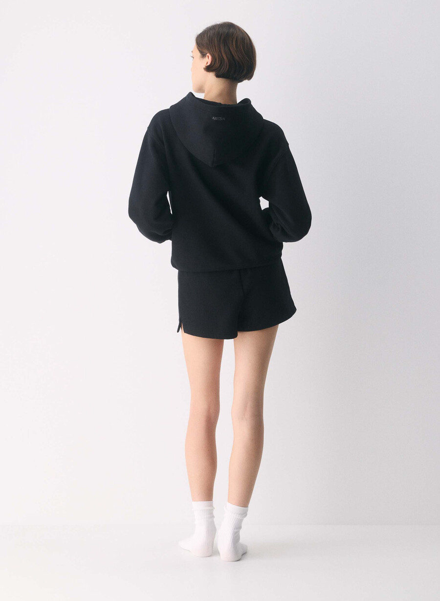 cozy sweatfleece perfect zip hoodie black