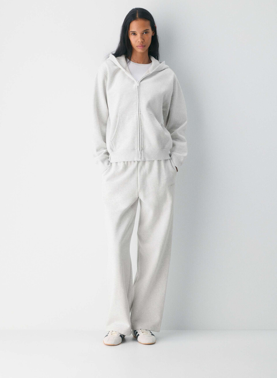 cozy sweatfleece perfect zip hoodie heather cloud white