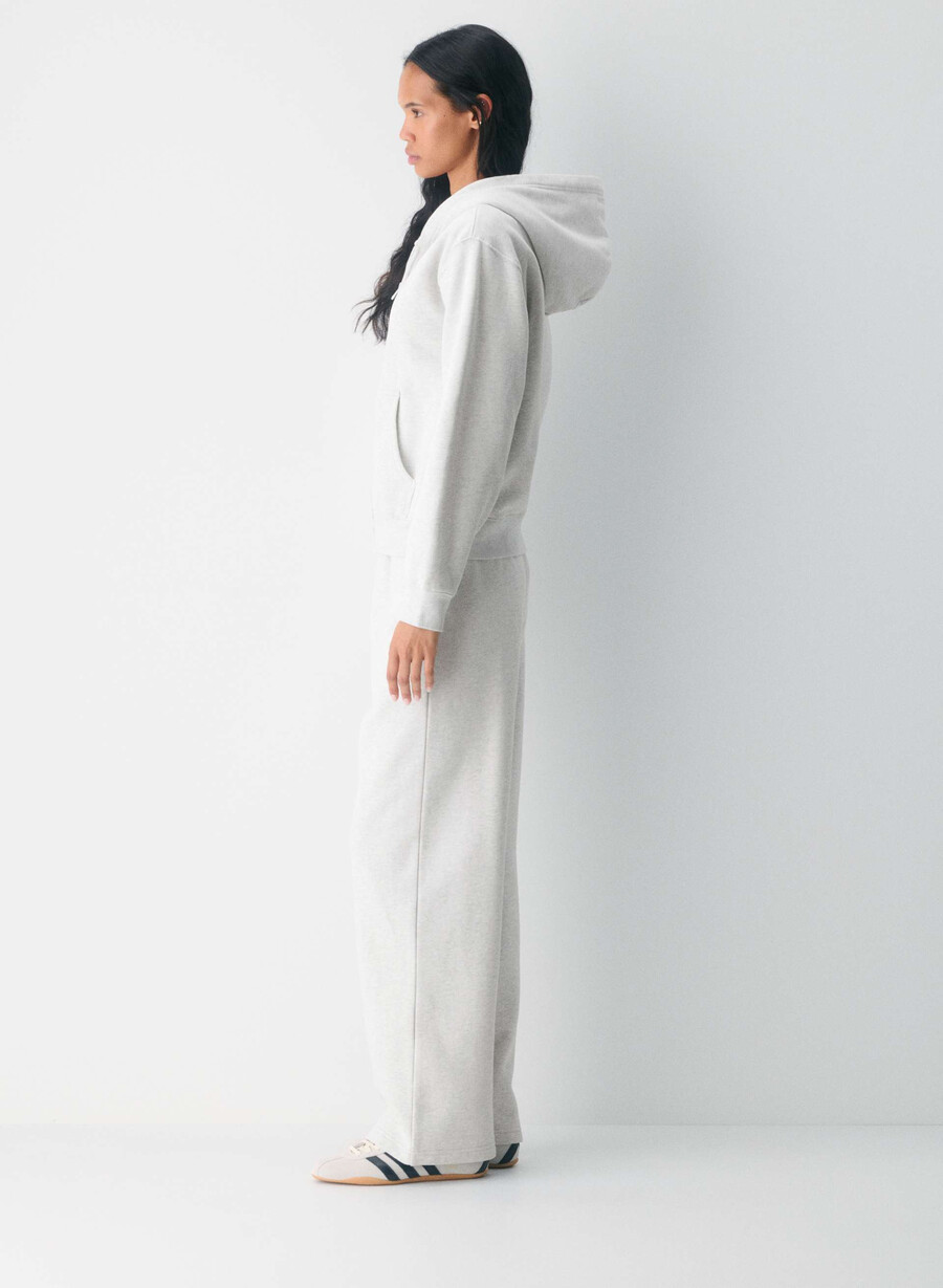 cozy sweatfleece perfect zip hoodie heather cloud white