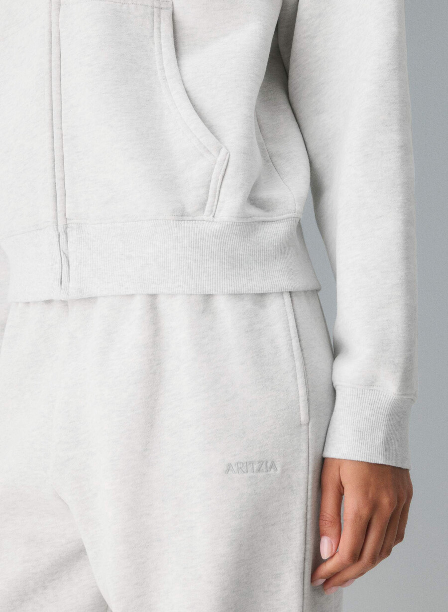 cozy sweatfleece perfect zip hoodie heather cloud white