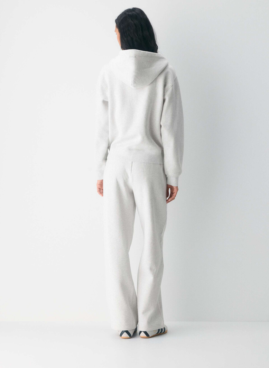 cozy sweatfleece perfect zip hoodie heather cloud white