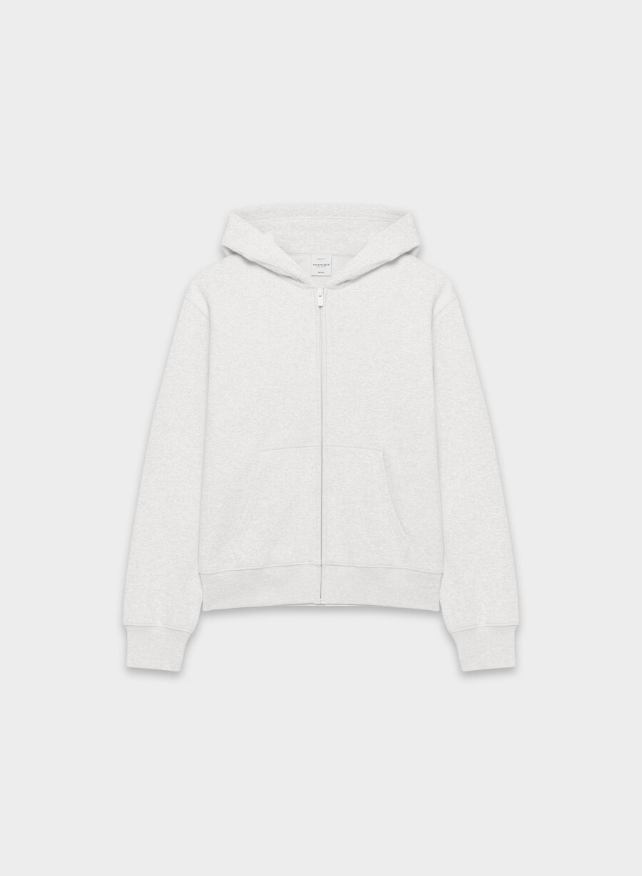 cozy sweatfleece perfect zip hoodie heather cloud white