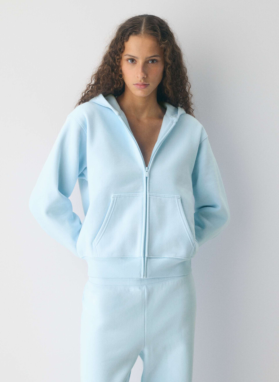 cozy sweatfleece perfect zip hoodie villa blue