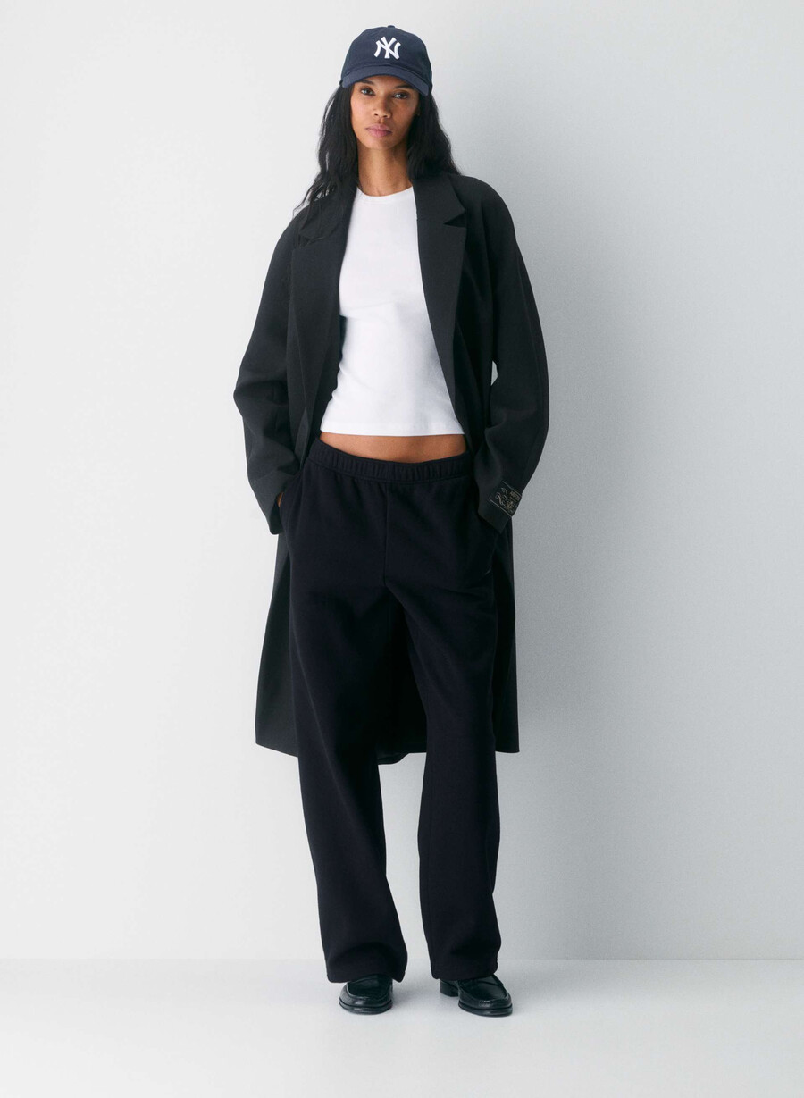 cozy sweatfleece mega straight sweatpant black