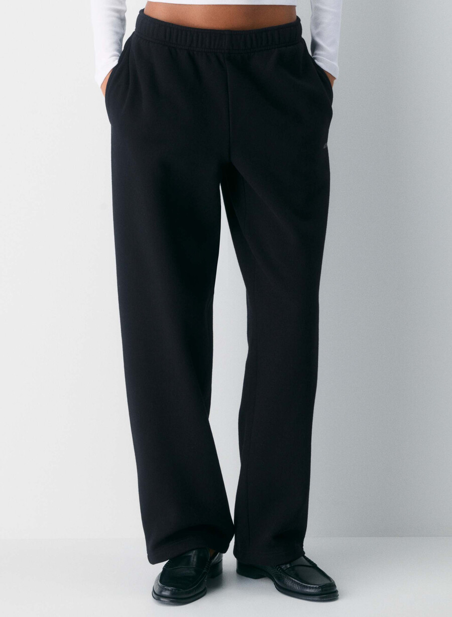 cozy sweatfleece mega straight sweatpant black