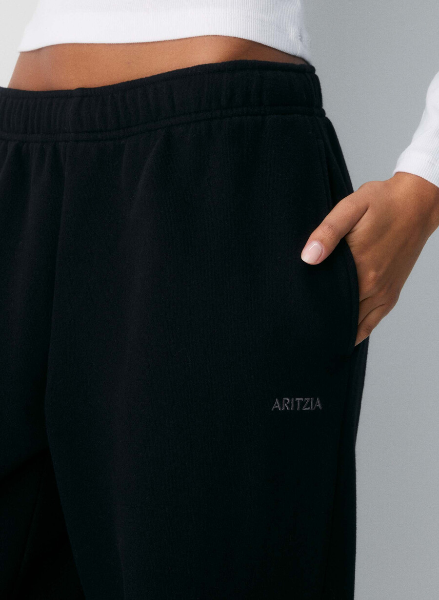 cozy sweatfleece mega straight sweatpant black