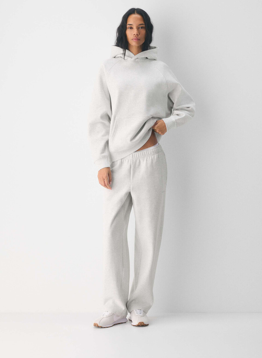 cozy sweatfleece mega straight sweatpant heather cloud white