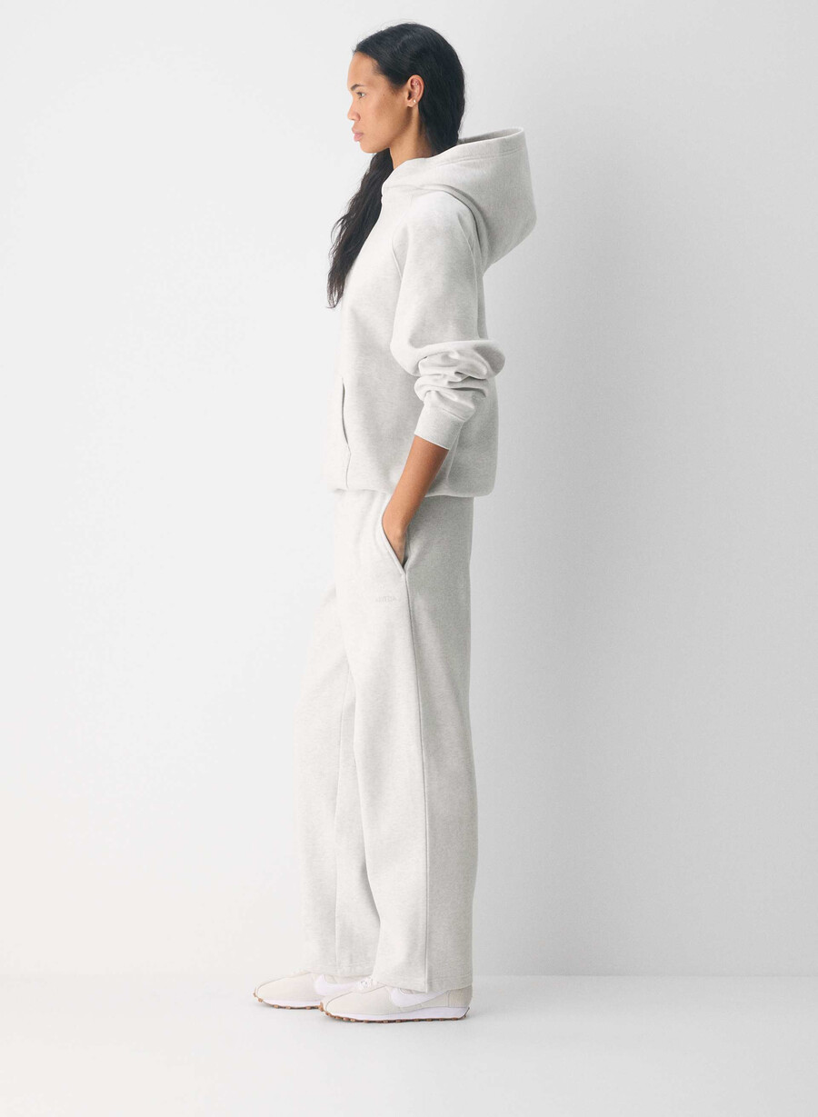 cozy sweatfleece mega straight sweatpant heather cloud white