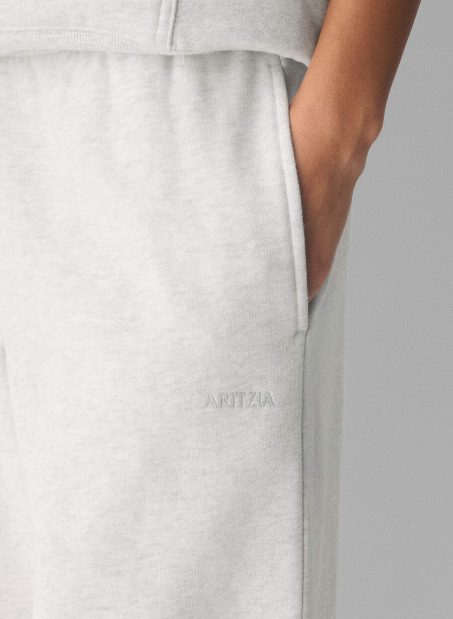 cozy sweatfleece mega straight sweatpant heather cloud white
