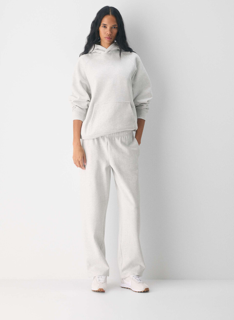 cozy sweatfleece mega straight sweatpant heather cloud white