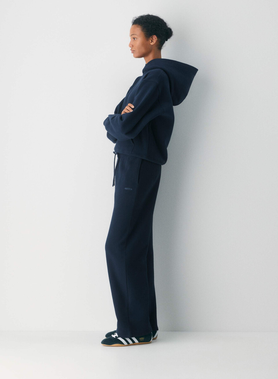 cozy sweatfleece boyfriend wide sweatpant admiral