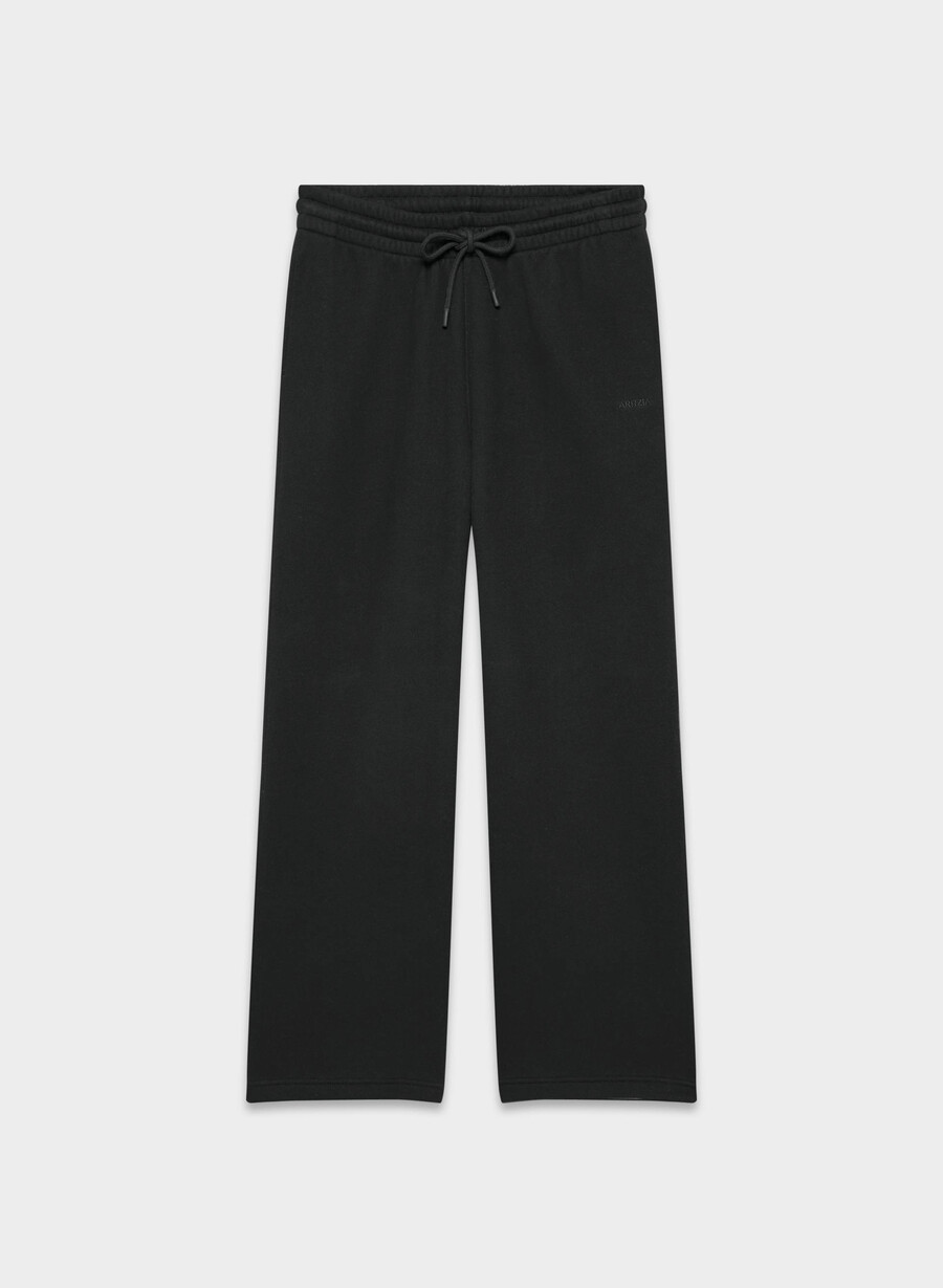 cozy sweatfleece boyfriend wide sweatpant black