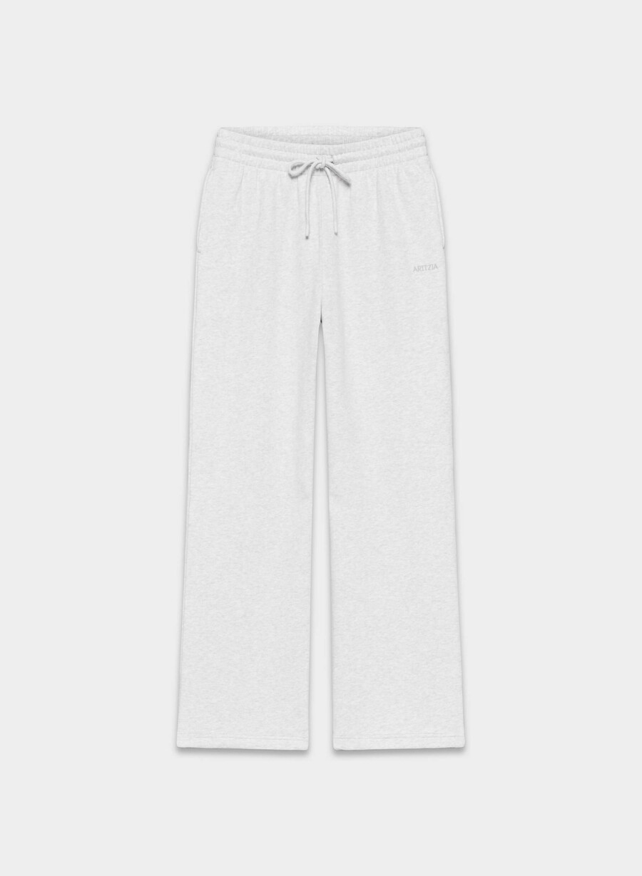 cozy sweatfleece boyfriend wide sweatpant heather cloud white