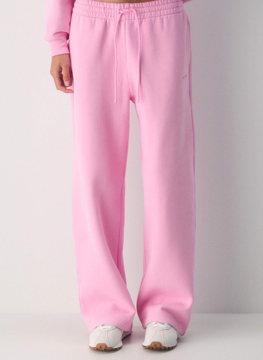 cozy sweatfleece boyfriend wide sweatpant morganite pink
