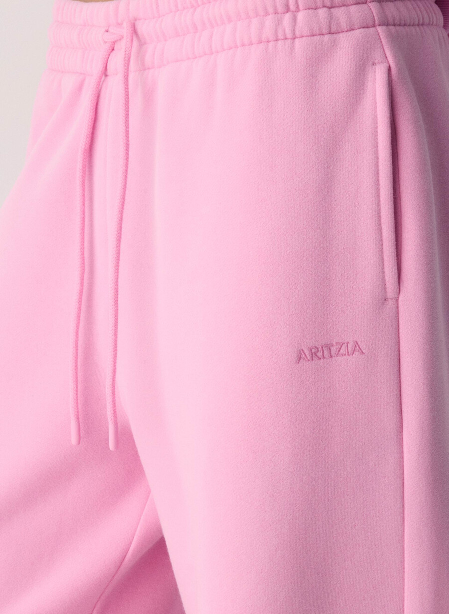 cozy sweatfleece boyfriend wide sweatpant morganite pink