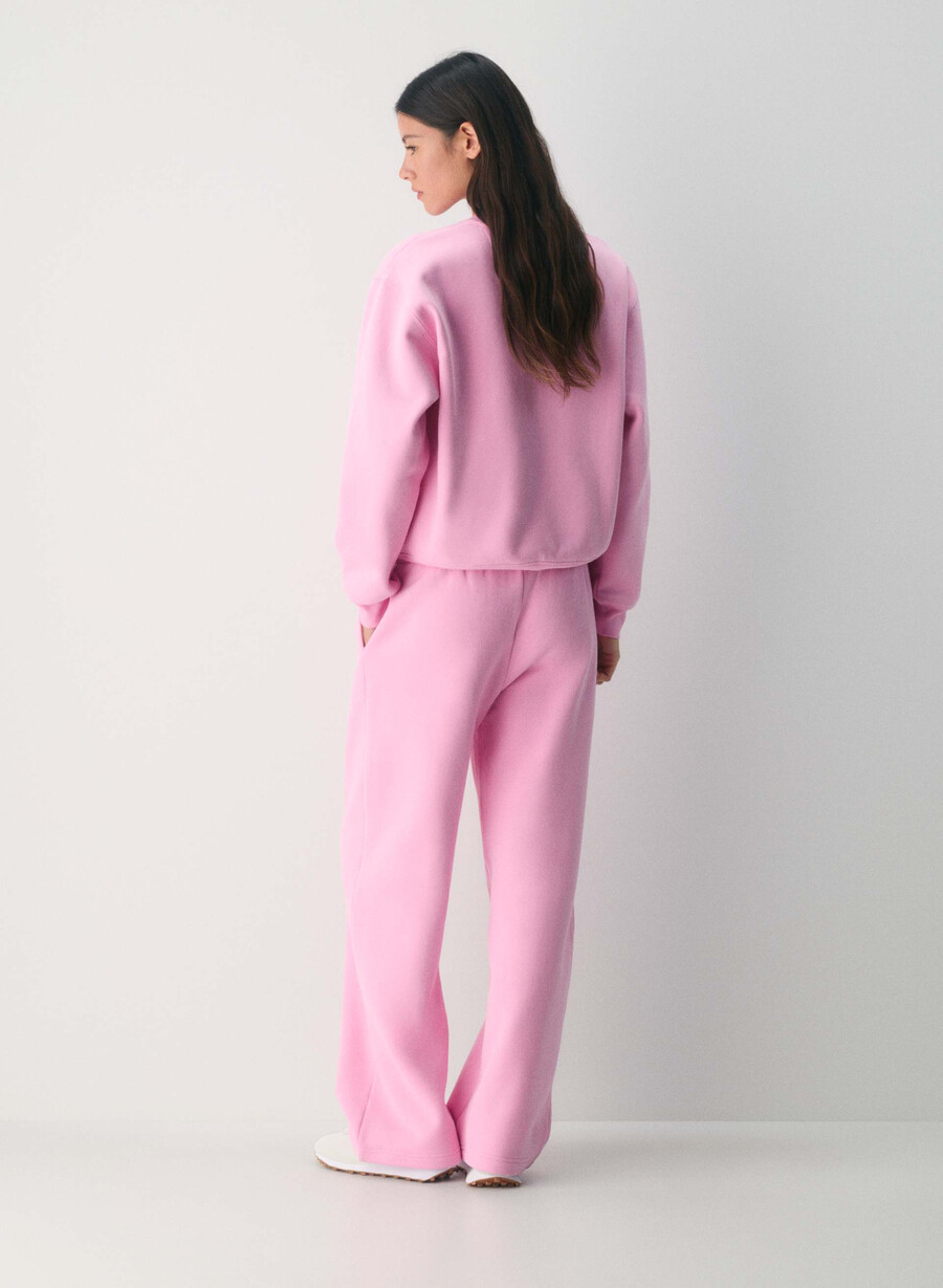 cozy sweatfleece boyfriend wide sweatpant morganite pink