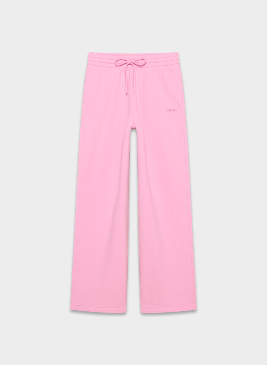 cozy sweatfleece boyfriend wide sweatpant morganite pink