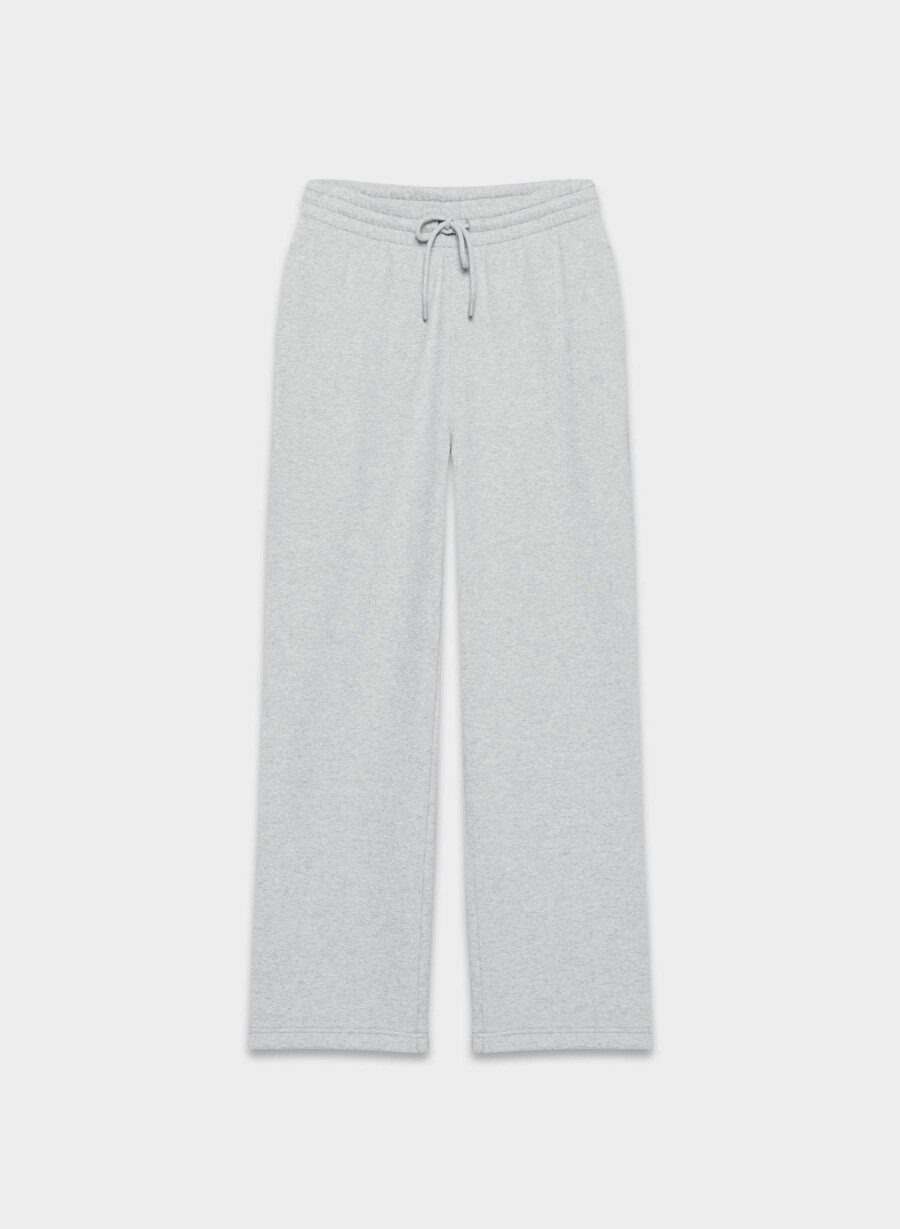 cozy sweatfleece boyfriend wide sweatpant heather chrome
