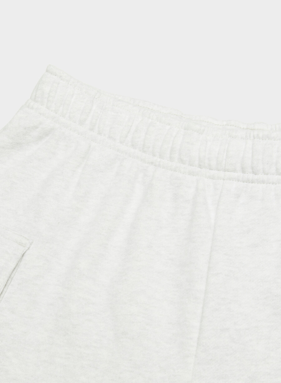 cozy sweatfleece mega cargo mid-thigh short heather cloud white