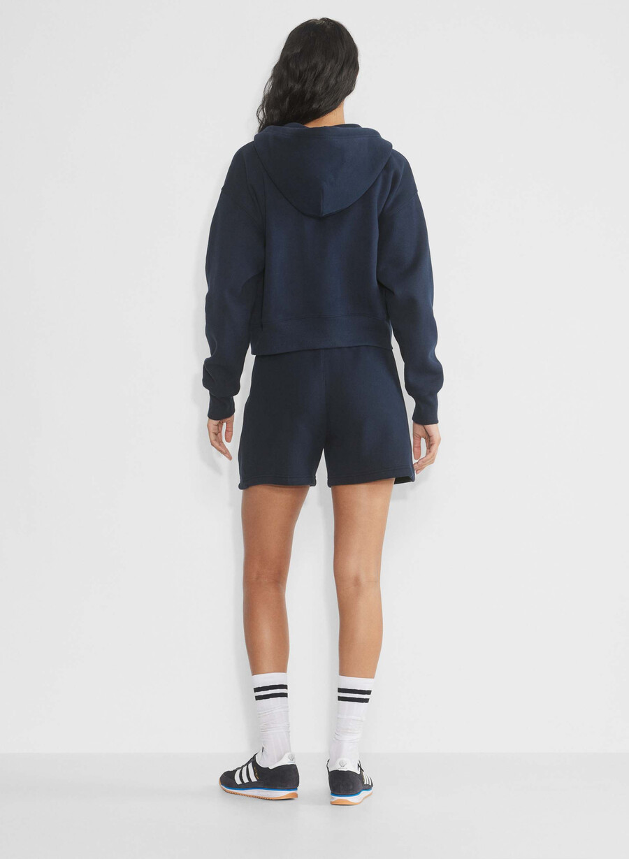 cozy sweatfleece boyfriend mid-thigh short admiral
