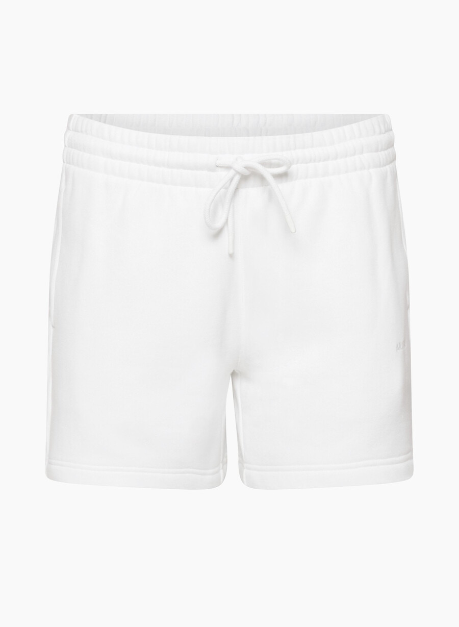 cozy sweatfleece boyfriend mid-thigh short white
