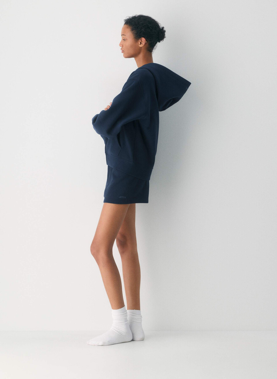 cozy sweatfleece perfect hi-rise mini short admiral