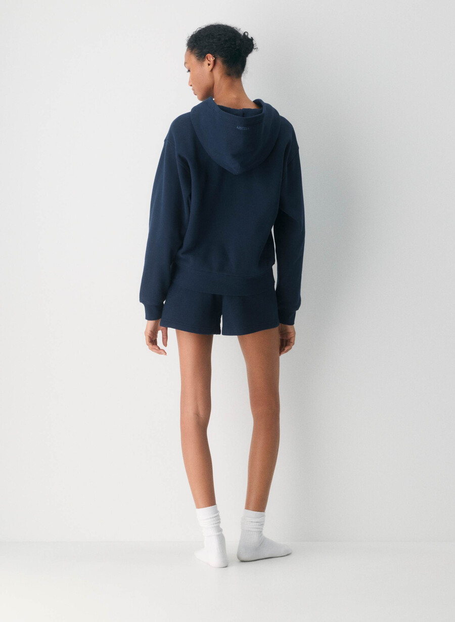cozy sweatfleece perfect hi-rise mini short admiral