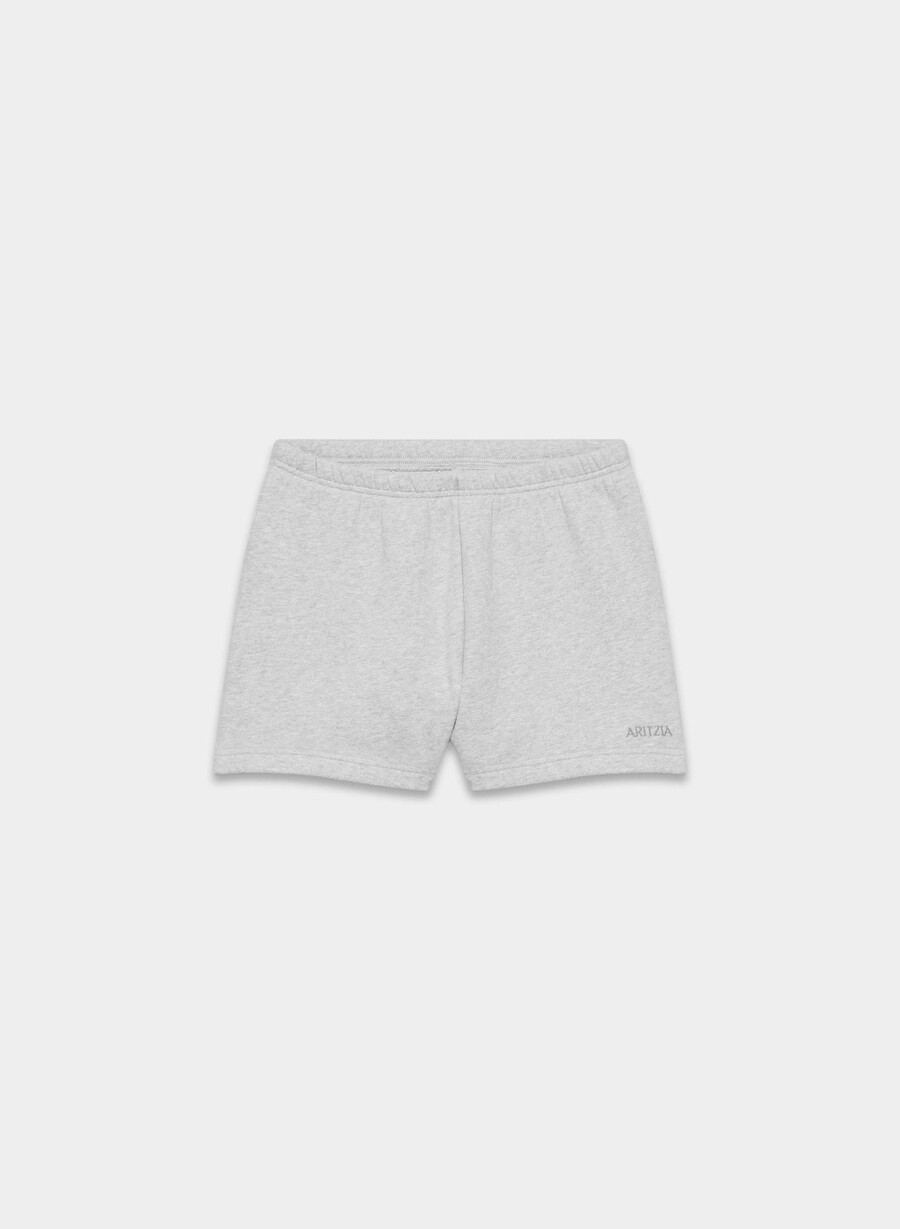 cozy sweatfleece perfect hi-rise mini short heather chrome