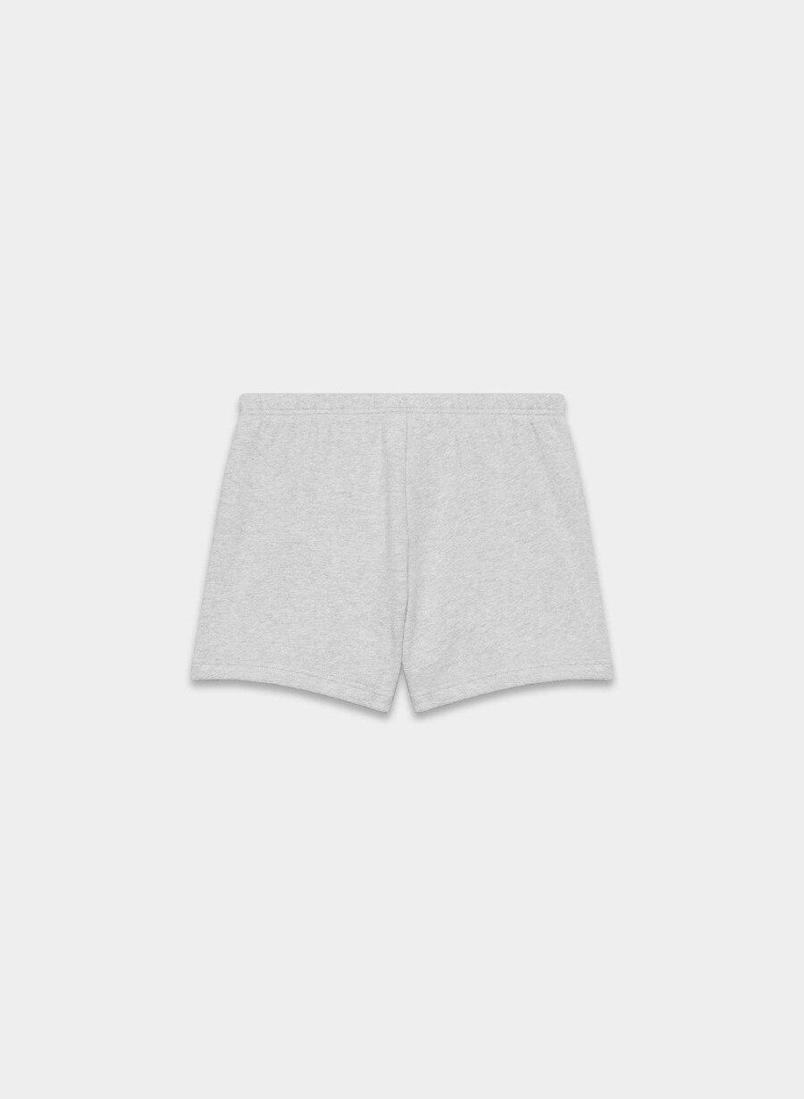 cozy sweatfleece perfect hi-rise mini short heather chrome