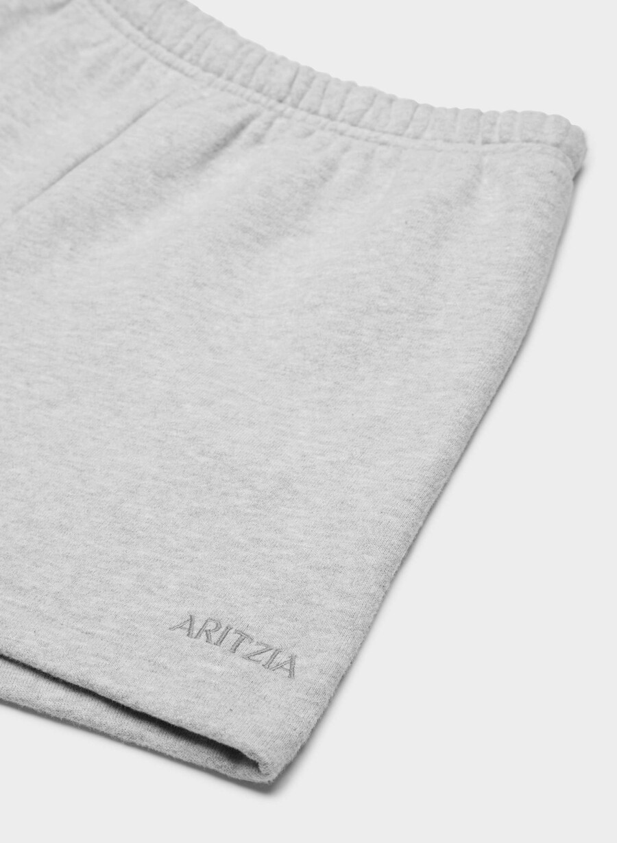 cozy sweatfleece perfect hi-rise mini short heather chrome