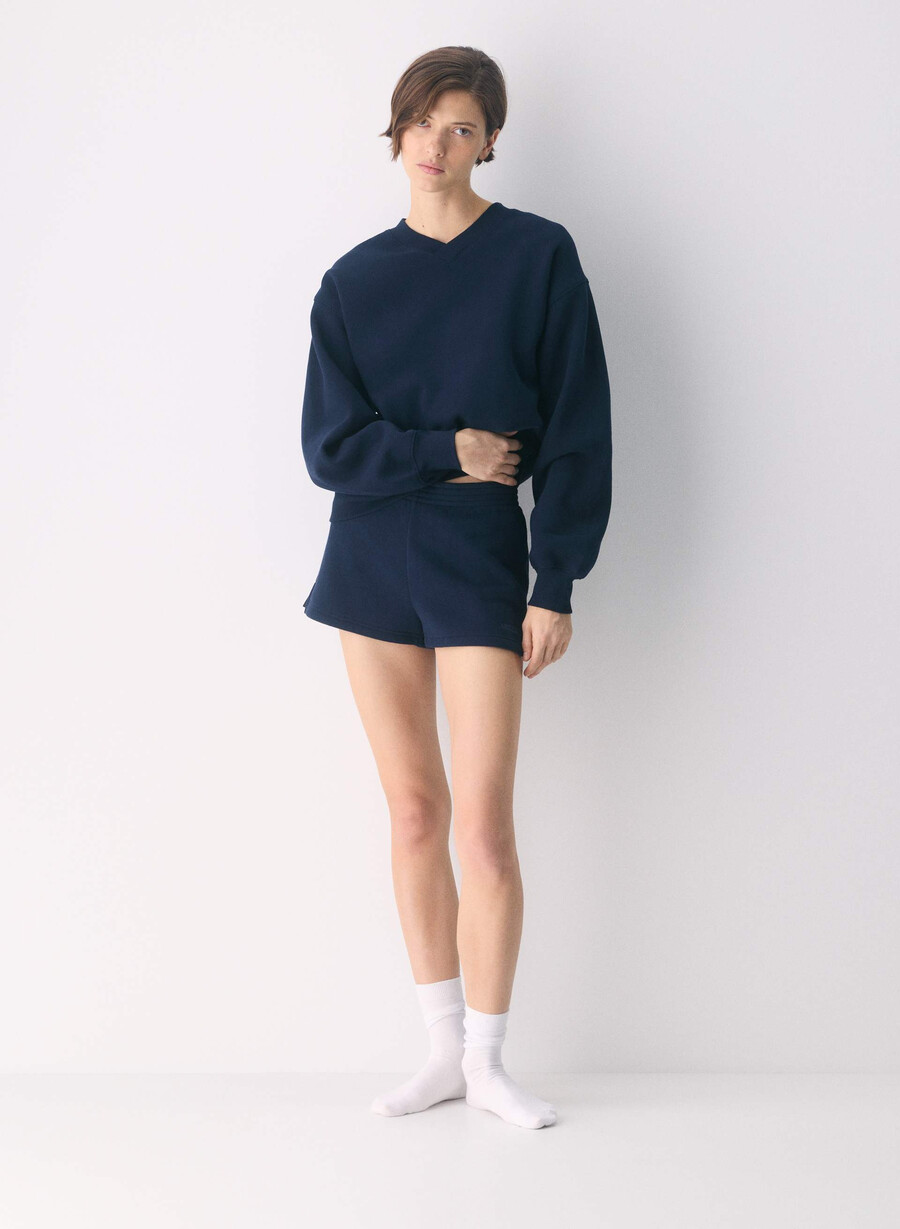 cozy sweatfleece perfect micro short admiral