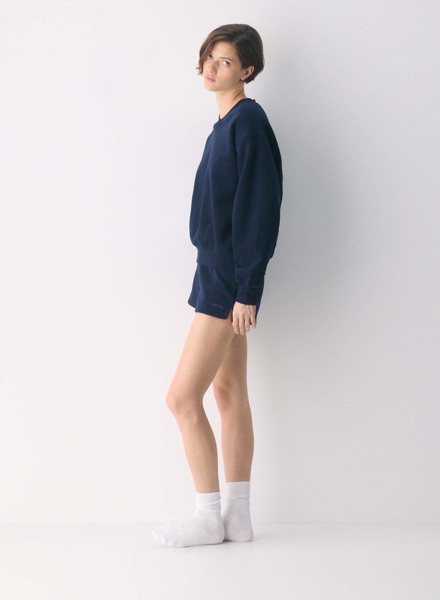 cozy sweatfleece perfect micro short admiral