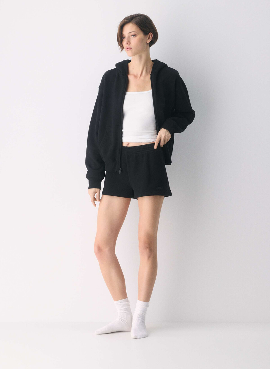 cozy sweatfleece perfect micro short black