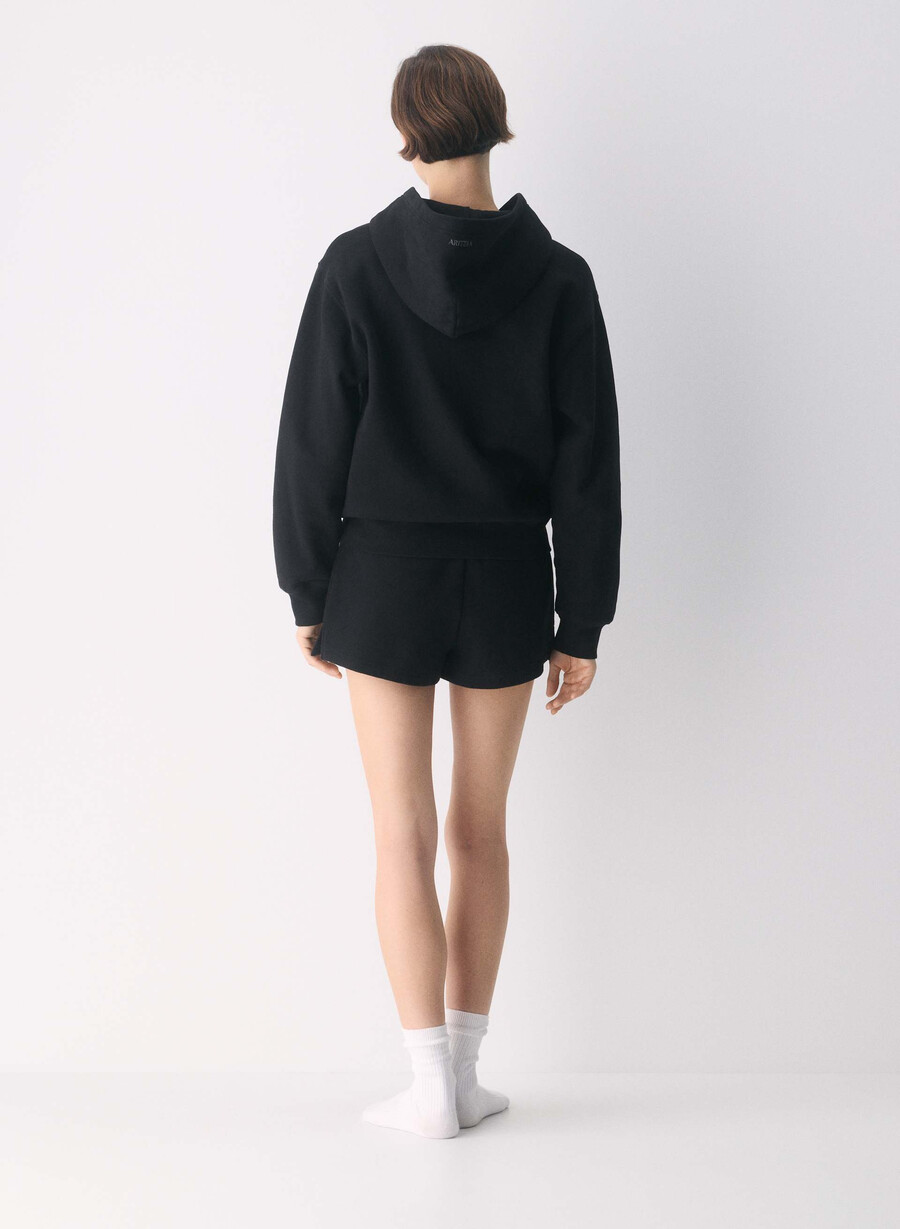 cozy sweatfleece perfect micro short black
