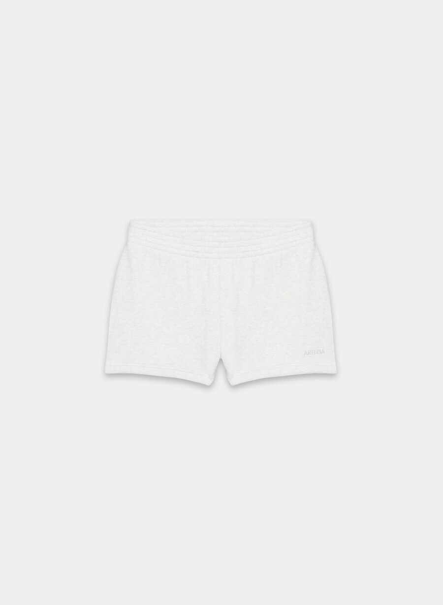 cozy sweatfleece perfect micro short heather cloud white