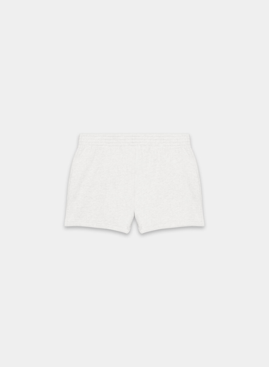 cozy sweatfleece perfect micro short heather cloud white