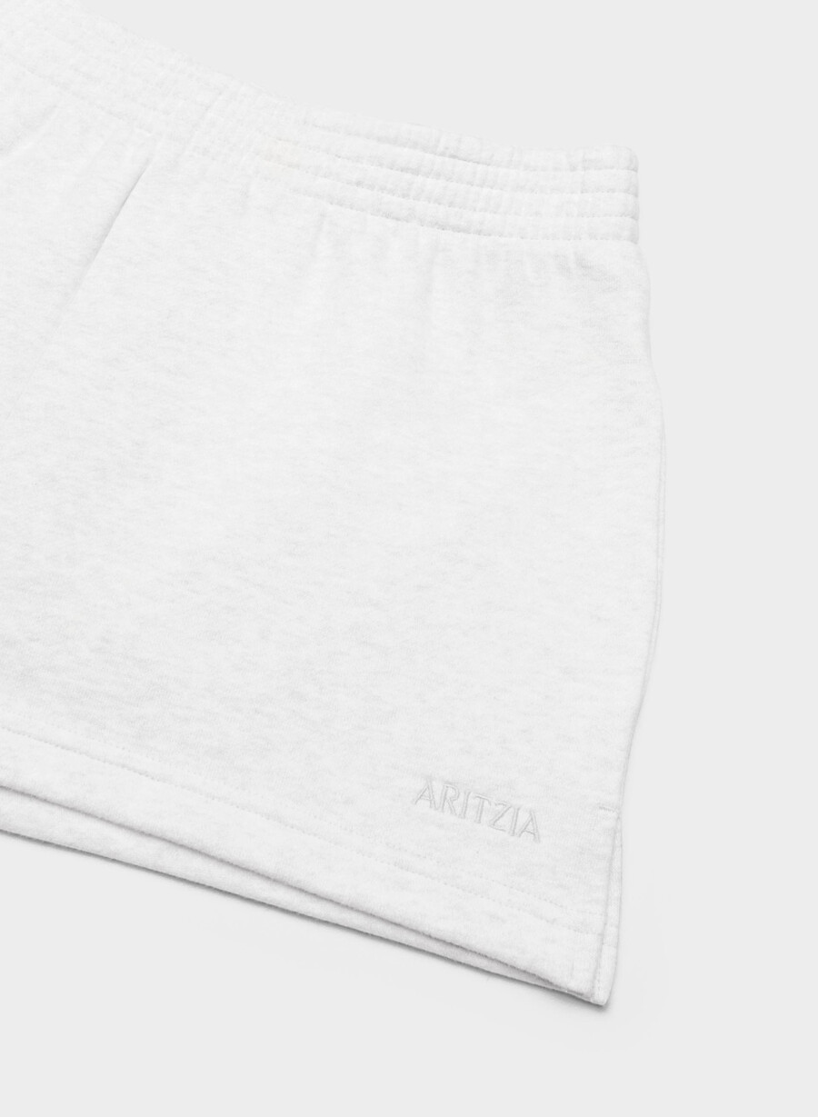 cozy sweatfleece perfect micro short heather cloud white