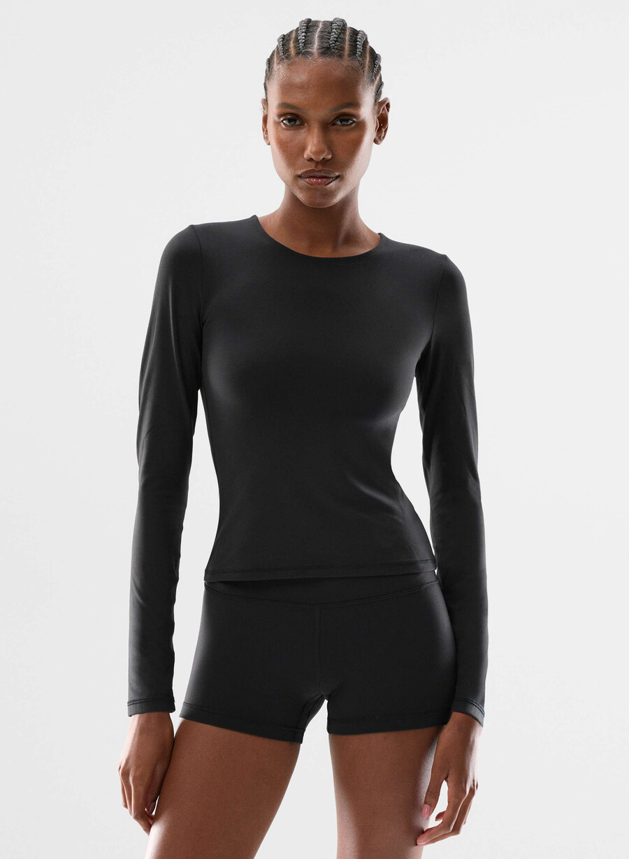 butter cheeky hi-rise 3 short black