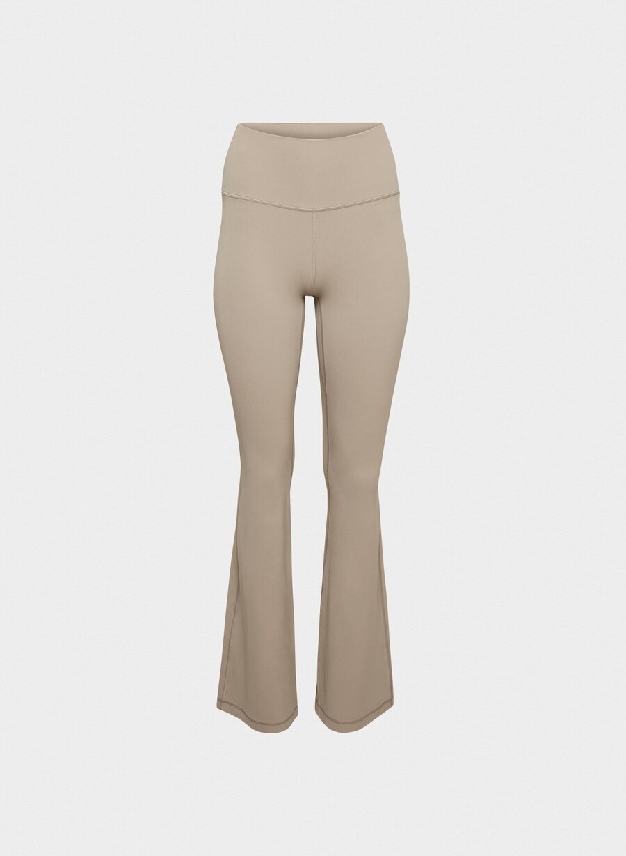 butter cheeky hi-rise flare legging nomad taupe