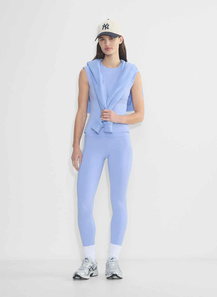 butter cheeky hi-rise pocket 26 legging dayflower blue
