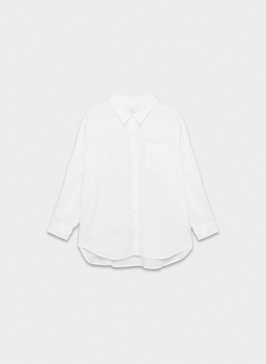 reminisce relaxed linen shirt white